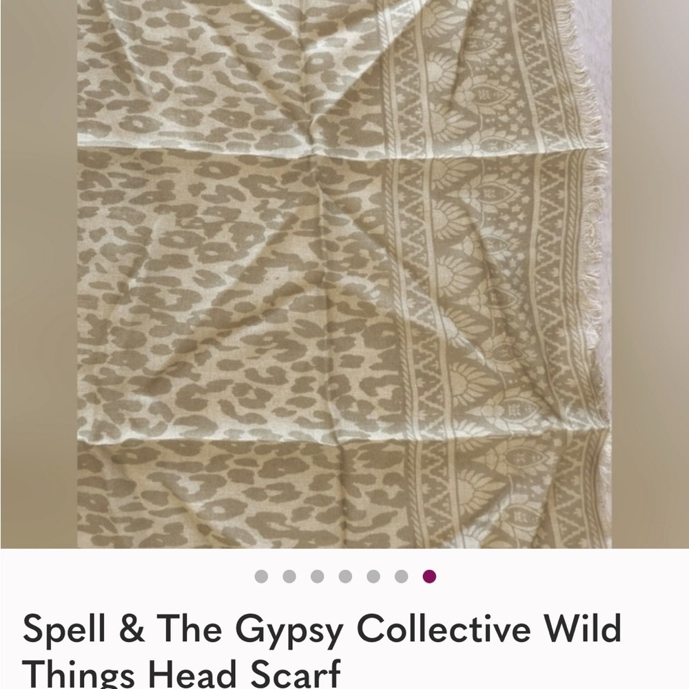 Spell & The Gypsy Collective Wild Things Head Scarf Mustard Leopard Print Boho - Picture 4 of 7